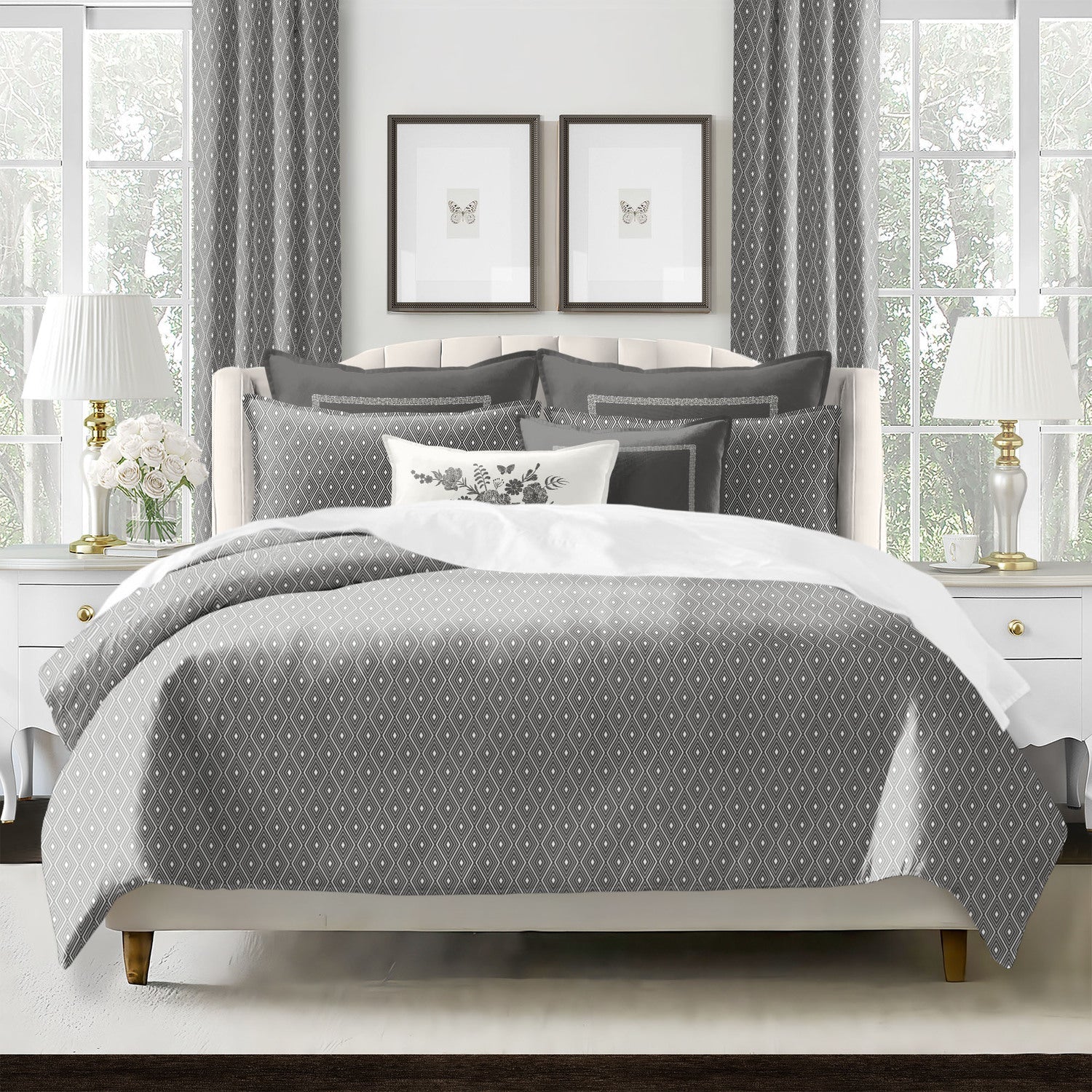 Brinleytrek Samuel Diamond Duvet Cover Set - Made in Canada